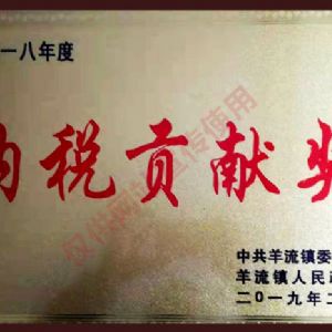 2018年度納稅貢獻(xiàn)獎(jiǎng)